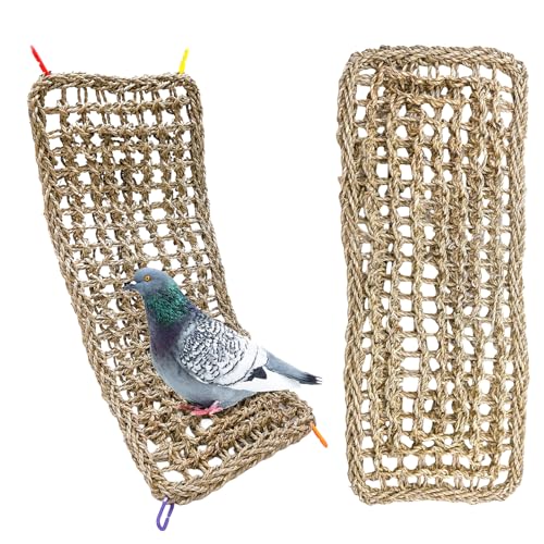 Vogel-Matte aus Seegras, gewebtes Netz, Hängematte, zum Aufhängen am Käfig, Sittich, Kletterseil, Leiter, Kauspielzeug für Nymphensittiche, Sittiche, Wellensittiche, Kakadu, 2 Stück, 51 x 19 cm Vogel-Matte aus Seegras, gewebtes Netz, Hängematte, zum Aufhängen am Käfig, Sittich, Kletterseil, Leiter, Kauspielzeug für Nymphensittiche, Sittiche, Wellensittiche, Kakadu, 2 Stück, 51 x 19 cm von Hamiledyi