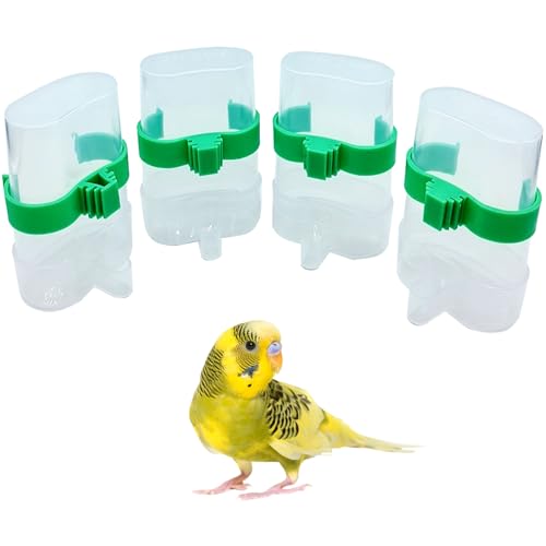 Vogel-Wasserspender für Papageien, Wasserspender für Vogelsamen, Käfig, Sittiche, Bewässerungskäfigzubehör, automatische Fütterung für Finken, Lovebirds, Kanarienvögel, kleine Vögel (4 Stück) Vogel-Wasserspender für Papageien, Wasserspender für Vogelsamen, Käfig, Sittiche, Bewässerungskäfigzubehör, automatische Fütterung für Finken, Lovebirds, Kanarienvögel, kleine Vögel (4 Stück) von Hamiledyi