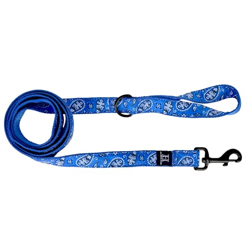 Hamilton Hundeleine, verstellbare blaue Hundeleine, Bandana-Muster, Band-Overlay-Kollektion, Haustierhalsband für Hunde, Größe M/L Hamilton Hundeleine, verstellbare blaue Hundeleine, Bandana-Muster, Band-Overlay-Kollektion, Haustierhalsband für Hunde, Größe M/L von Hamilton