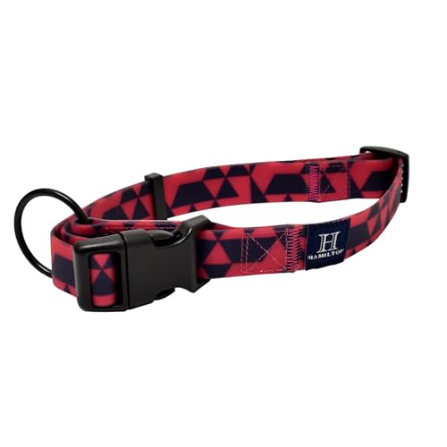 Hamilton Verstellbares, wasserdichtes Hundehalsband, Himbeerfarben, geometrisch, 1,6 cm breit, 30,5–45,7 cm, S/M Hamilton Verstellbares, wasserdichtes Hundehalsband, Himbeerfarben, geometrisch, 1,6 cm breit, 30,5–45,7 cm, S/M von Hamilton