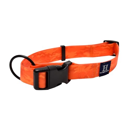 Hamilton Wasserdichtes Hundehalsband, verstellbares orangefarbenes Hundehalsband, PVC-laminiert, leichtes Haustierhalsband für Hunde, Größe S/M Hamilton Wasserdichtes Hundehalsband, verstellbares orangefarbenes Hundehalsband, PVC-laminiert, leichtes Haustierhalsband für Hunde, Größe S/M von Hamilton