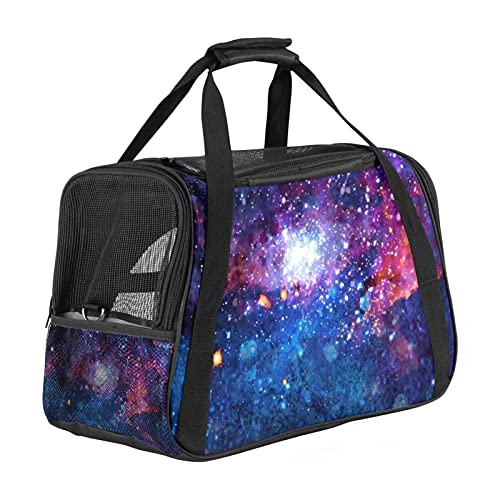 Haustiertragetasche Galaxie Sternenhimmel Hundetragetasche Drucken Katzentragetasche Reisetasche Für Haustiere Mit Verstellbarem Schultergurt 43x26x30 cm von Haminaya