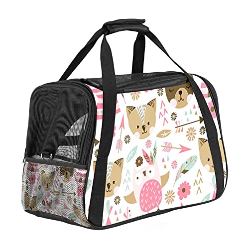 Haustiertragetasche Tiere Hundetragetasche Drucken Katzentragetasche Reisetasche für Haustiere Mit verstellbarem Schultergurt 43x26x30 cm von Haminaya