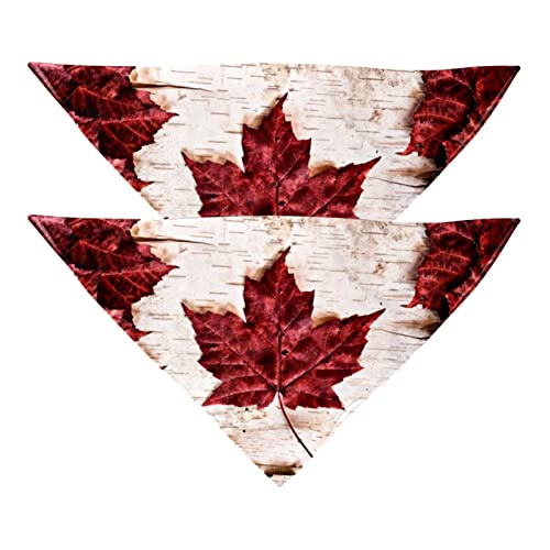 Hundehalstücher Ahornblatt-Kanada-Flagge Hundeschal Dreieck Schal 2Pcs Haustier Bandana Für Mittel Und Kleine Katzen Hunde von Haminaya