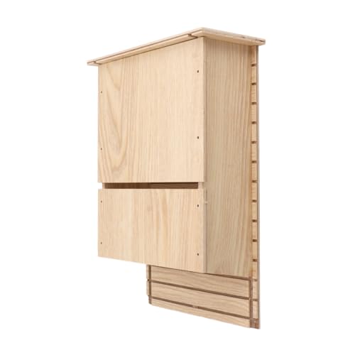 Hamwesh Holzfledermaushaus, 11,8 -Zoll -Doppelkammer Schlafbox mit Wetterfestem Design für Gartenhof von Hamwesh