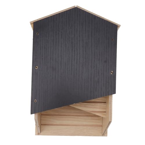 Hamwesh Holzfledermaushaus, Handgefertigte Wetterfeste Doppelkammer -Fledermaus -Box mit Umweltfreundlichem Design für Gartenhof Im Freien von Hamwesh