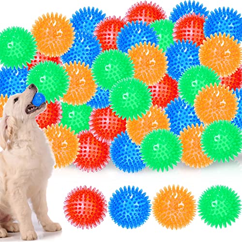 Hanaive Quietschende Hundebälle, 6,3 cm, stacheliger Hundeball, Kauspielzeug für kleine Hunde, interaktives Apportierspielzeug für Welpen, reinigt die Zähne für gesünderes Zahnfleisch, 36 Stück von Hanaive