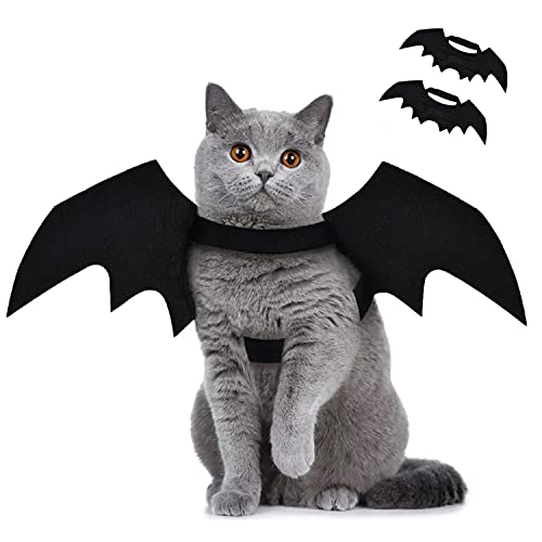 Halloween-Kostüm für Katzen, Fledermausflügel, Cosplay, Kätzchen, Halloween-Kostüm, Zubehör für Welpen, Hunde, 2 Stück von Hanamaki