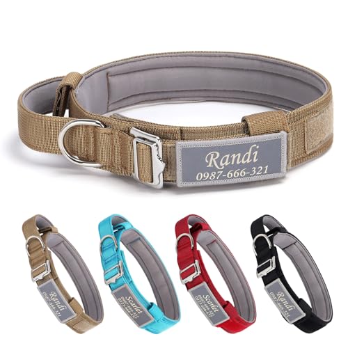 Reflektierendes taktisches Hundehalsband, verstellbar, Nylon, strapazierfähig, mit Griff, weiches und bequemes Nylon, strapazierfähiges Haustierhalsband für kleine, mittelgroße und große Hunde Reflektierendes taktisches Hundehalsband, verstellbar, Nylon, strapazierfähig, mit Griff, weiches und bequemes Nylon, strapazierfähiges Haustierhalsband für kleine, mittelgroße und große Hunde von Handimake
