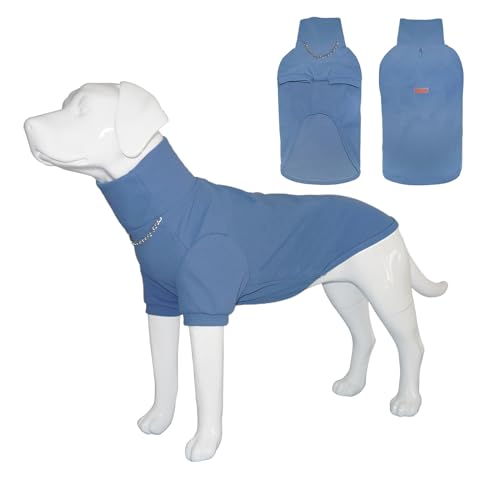 Handwith Hunde-Kapuzenpullover, Hunde-Kapuzen-Sweatshirt mit modischer Windbreaker-Kette, weicher und atmungsaktiver Hunde-Einteiler für mittelgroße und große Hunde (Graublau, XL) von Handwith