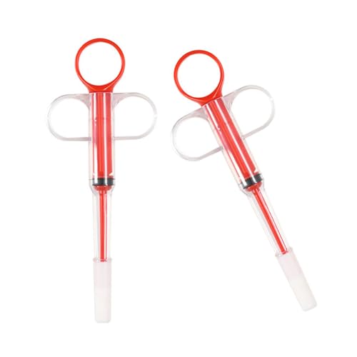 Hangsu 2 x Haustierspender mit doppelter Verwendung, aus Polypropylen, tragbare Lösung für Besitzer, ergonomische Fütterungsspritzen von Hangsu