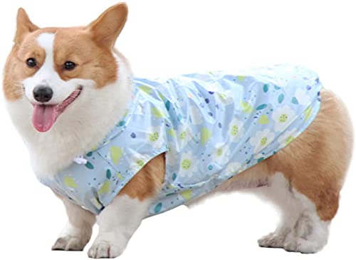 Hunde-Regenmantel mit Kapuze, wasserdichte Regenjacke mit Kapuze, leichte Regenjacke für kleine, mittelgroße und große Hunde und Welpen von Hanguin