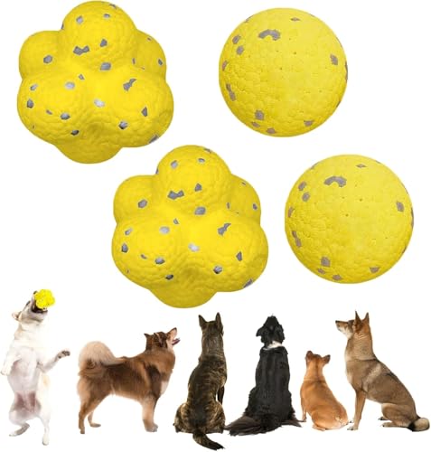 Hanjiajia Beruhigende Kugeln für Hunde, Kaubälle für Hunde, Kugeln, Kauspielzeug für Haustiere, 2 Stück, Gelb von Hanjiajia
