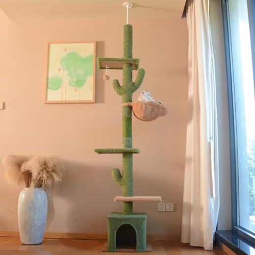 Hanmorfarbi Kaktus Katze KlettergerüSt Katzennest Kratzbaum All-In-One, Der Boden Der SäUle Mit Einem Nest Von GroßEn Kratzstange, Multi-Level-Katze Turm Hanmorfarbi Kaktus Katze KlettergerüSt Katzennest Kratzbaum All-In-One, Der Boden Der SäUle Mit Einem Nest Von GroßEn Kratzstange, Multi-Level-Katze Turm von Hanmorfarbi