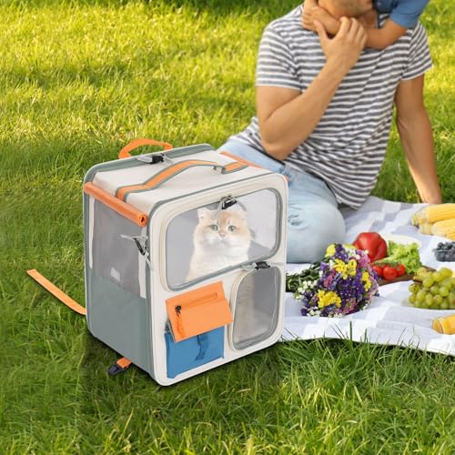 Hanmorfarbi Outdoor tragbare Katze Tasche, Katze Rucksack, Haustier Trolley Fall Schulter Tasche 2 in 1 Haustier Tasche, Autofahrt Götter Hund hohe Kapazität Gepäck Hanmorfarbi Outdoor tragbare Katze Tasche, Katze Rucksack, Haustier Trolley Fall Schulter Tasche 2 in 1 Haustier Tasche, Autofahrt Götter Hund hohe Kapazität Gepäck von Hanmorfarbi