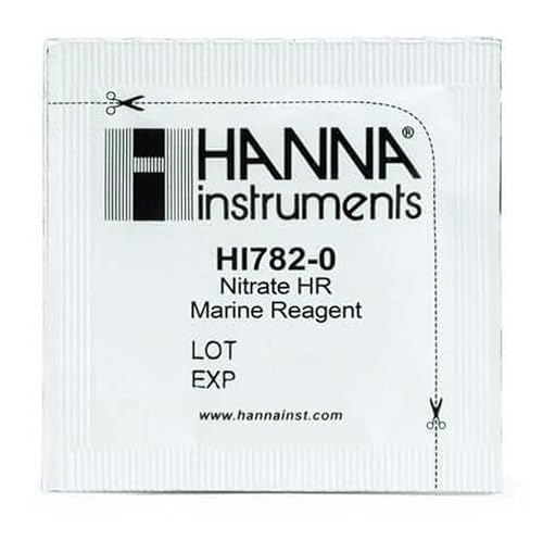 Hanna Instruments Marine Nitrat Testkit, 25 Tests, Reagenzien für Aquarien und Teiche, Zinkreduktionsmethode, Salzwasserproben, 0-75 ppm von Hanna Instruments