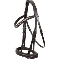 Hans Melzer Horse Equipment Hans Melzer Trense Calgary englisches Reithalfter ohne Sperrriemen braun/silber WB EXTRA (KB-Kaltblut) von Hans Melzer Horse Equipment