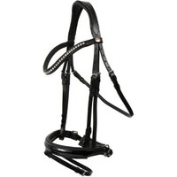 Hans Melzer Horse Equipment Hans Melzer Trense Hagen schwarz unterlegt LACK WB (Warmblut) von Hans Melzer Horse Equipment