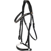 Hans Melzer Horse Equipment Hans Melzer Trense Valluhn schwarz/silber hannoversches Reithalfter weiß unterlegt WB EXTRA (KB-Kaltblut) von Hans Melzer Horse Equipment