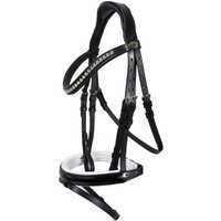 Hans Melzer Horse Equipment Hans Melzer Trense Wiesbaden schwarz/silber weiß unterlegt LACK WB (Warmblut) von Hans Melzer Horse Equipment