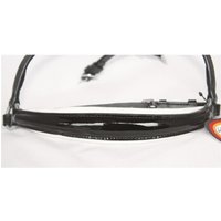 Hans Melzer Horse Equipment Hans Melzer Reithalfter hannoversch LACK schwarz/silber weiß unterlegt WB (Warmblut) von Hans Melzer Horse Equipment