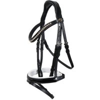 Hans Melzer Horse Equipment Hans Melzer Trense Wiesbaden schwarz/silber weiß unterlegt LACK WB EXTRA (KB-Kaltblut) von Hans Melzer Horse Equipment