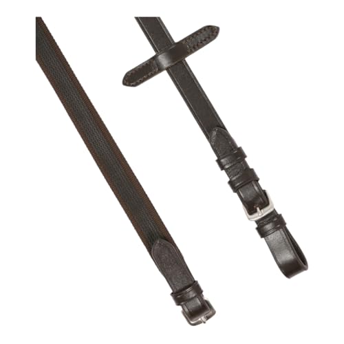 Hans Melzer Horse Equipment Zügel feingummiert, braun/messing, Extra Warmblut von Dttra