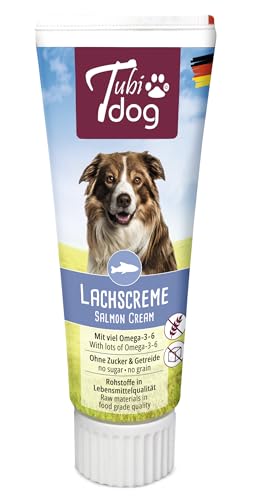 Hansepet 12 x Tubi-Dog Tubi Dog Lachscreme in der Tube 75g im 12er Set von Hansepet