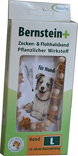 Bernsteinkette Zecken- und Flohhalsband für Hunde - M von HanuPet