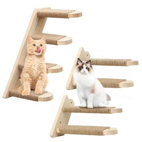 Hanured Kletterwand Katzen, Katzentreppe Wand, Katzentreppe mit Natürlicher Jute für die Wand, für Katze Klettern Spielen Faulenzen Hanured Kletterwand Katzen, Katzentreppe Wand, Katzentreppe mit Natürlicher Jute für die Wand, für Katze Klettern Spielen Faulenzen von Hanured