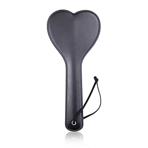 Hanyi Herzform Leder SM Paddel Peitsche Fetisch Flirten Spanking Paddle Sexspielzeug, Schwarz von Hanyi