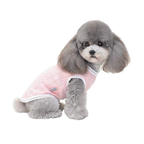 Haodasi Hundehemd Sommer T-Shirts Hündchen Kostüm Haustier Süß Weste Kurz Ärmel Für kleine mittelgroße Hunde Katzen (Pink,XL) von Haodasi