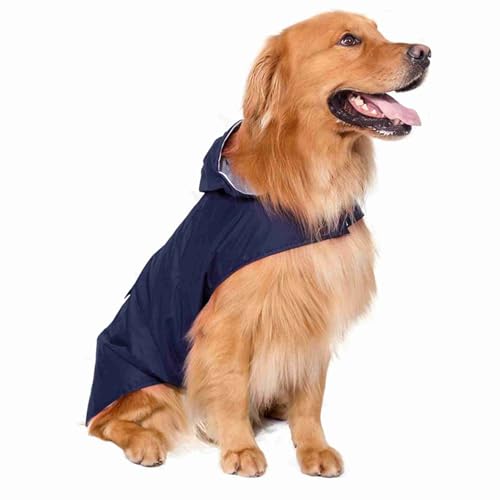 5XL Reflektierende Haustierhund Regenmantel Regenmantel Regenbekleidung mit Leinenloch Regenmantel Verstellbares Haustier Wasserdicht (5XL) von Haofy