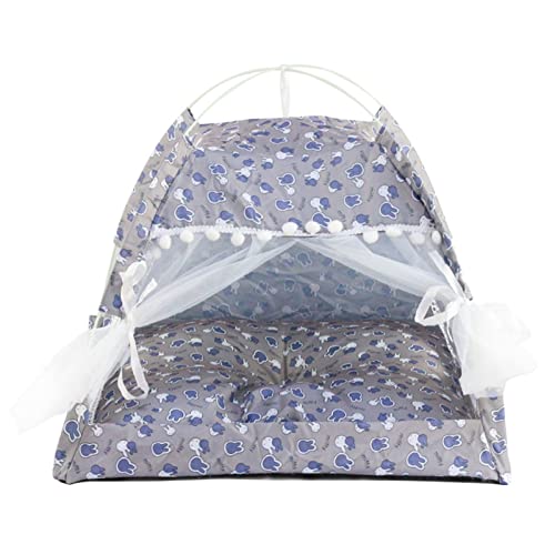 Abnehmbare und Saubere Katzenbettkatzehaus, EIN Zusammenbruch, den Anti -Slip, Atmungsaktiv und Bequem, Weich Bequem, Geeignet für Kleine Mittlere Haustiere, Alle Jahreszeiten Erhältlich (Grey) von Haofy