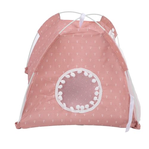 Abnehmbare und Saubere Katzenbettkatzehaus, EIN Zusammenbruch, den Anti -Slip, Atmungsaktiv und Bequem, Weich Bequem, Geeignet für Kleine Mittlere Haustiere, Alle Jahreszeiten Erhältlich (Rosenate) von Haofy