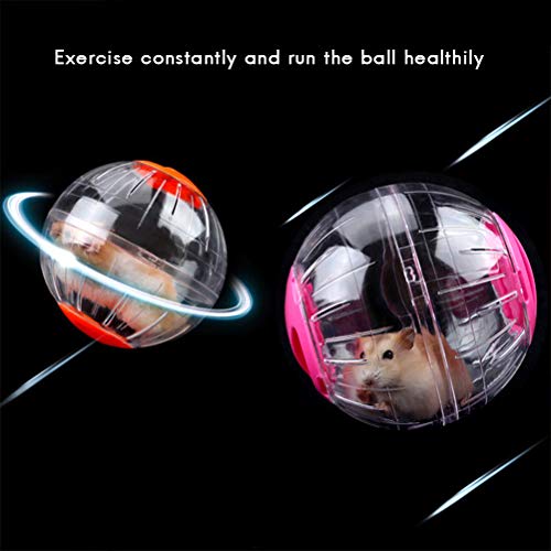 Haofy 12 cm Mini Hamster -Übungsballspielzeug, Tragbares Haustierspielzeug für Kleine Tiere, Interaktive Unterhaltung, mit Durchscheinendem Plastik, Blau, Blau (PINK) von Haofy