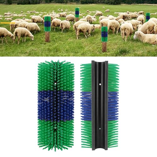 Haofy 2PCS Tier Kratz Bürste, Voll Massage Tier Bürste Zum Kratzen Pferde Bürste Kuh Bürste Ziegen Kratz Pfosten Tier Rücken Kratz Bürste Sauber Ctop Juckreiz 435mm (Green) von Haofy