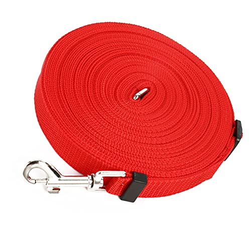 Haofy 32,8 Fuß Hundegürtel mit Einstellbarer Klemme, EIN Einfaches Trainingsprojekt für Hunde, Geeignet für Große Hunde, für Training und Strandkurse (Rot) von Haofy