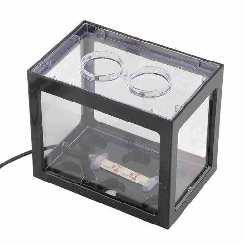 Haofy Dekoratives Mini -Aquarium aus USB -LED Aquarium Bio Bio Büro Tischen (Black) von Haofy
