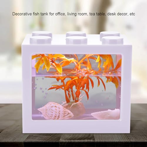 Haofy Dekoratives Mini -Aquarium aus USB -LED Aquarium Bio Bio Büro Tischen (White) von Haofy