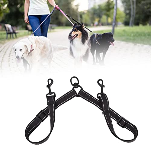 Haofy Dual -Hunde -Leine, Schwarzer Nylon Reflektierend 360 Grad Drehung Zwei Hundehandt für Outdoor -Aktivität, Bestehend aus Dauerhaftem Material, Leicht zu Reinigend, Dualer von Haofy