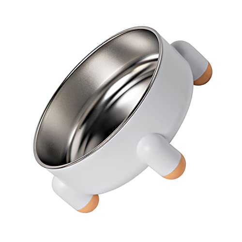 Haofy Edelstahl mit Großer Kapazität aus Rutsch-Pet-Schüssel Erhöhte Katzenfutterschale, Erhöhtes Ständerdesign für Innenkatzen, Haustierfutterschale mit Nicht-Schlupfstation (White) von Haofy