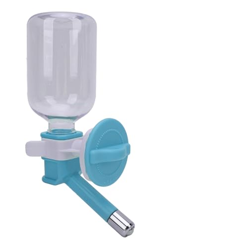 Haofy Edelstahlkugellager Hundekäfig Wasserflasche 300 Ml Hängende Haustiertrinker -Feeder für Meerschweinchen Kaninchen Hasen Katzen Hunde mit Langsamem Fluss Design (Blue) von Haofy