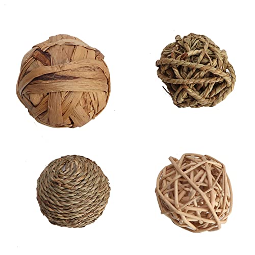 Haofy Haustierkäppchen für Kleine Tiere, Handgefertigt mit Wildem Tetch, 4pcs für Gesunde Zähne und Stressabbau, Grasduft von Haofy
