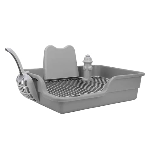 Haofy Hundetoilette Edelstahl Mesh Haustruppenstaber Stabiles Nicht -TIPP -Design für Kleine Mittlere Rassenhunde Leicht zu Reinigen (Grey) von Haofy