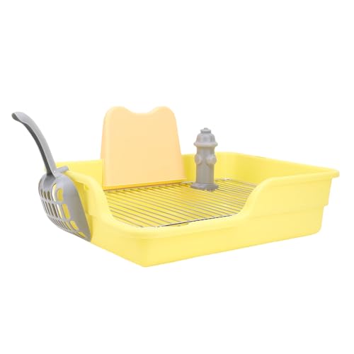 Haofy Hundetoilette Edelstahl Mesh Haustruppenstaber Stabiles Nicht -TIPP -Design für Kleine Mittlere Rassenhunde Leicht zu Reinigen (Yellow) von Haofy