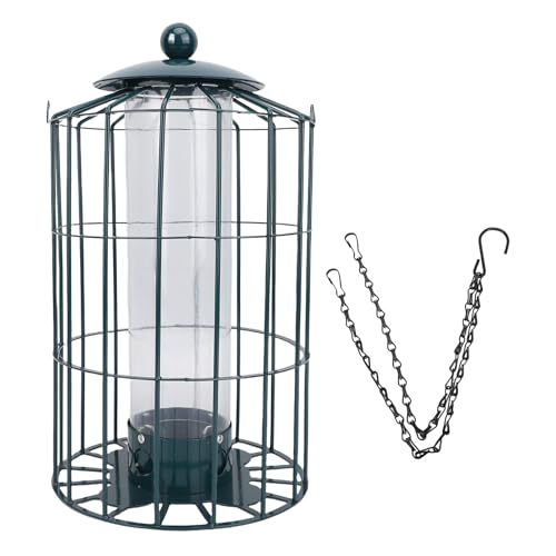 Haofy Outdoor Hanging Bird Feeder Käfig Eichhörnchen -Proof Vogelhäuschen Kautenteile Antirusting Hängsrohr Vogelhaus für Garten Yard Terrasse Anti -Eichhörnchen -Schutzschutz von Haofy