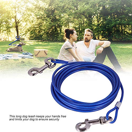 Haofy Pet Safety Seilseil Starker Stahldrahthund-Leinen-Kee-resistente Korrosionsbeständigkeit für Camping-Picknick Im Freien 5 Mm*5 M, Ideal für den Gartengebrauch (Blue) von Haofy