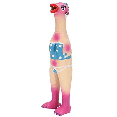 Haofy Quietschendes Hühnchenhundspielzeug, Latexmaterial, Eingebautes Schreiendes Geräusch, Bittbeständig, Handgemalt, Leicht zu Reinigen, Regelmäßig Pflege von Haustierspielzeugen (OK, Huhn) von Haofy