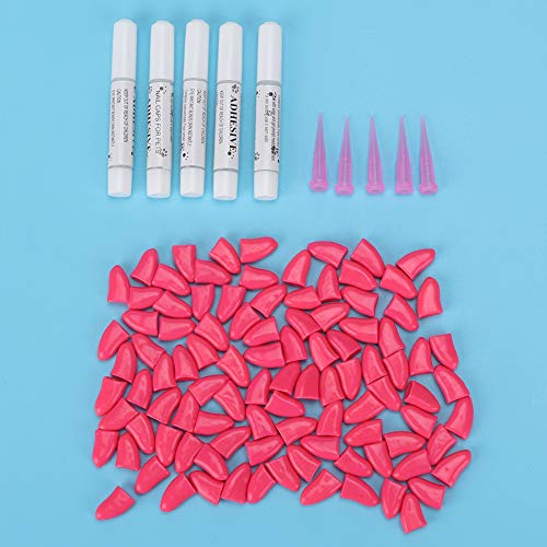 Haustierhund Weiche PVC -Nagelabdeckung Pfoten Klauenkappe Wickelzubehör für Hunde 100pcs Orange S M L XL (L) von Haofy